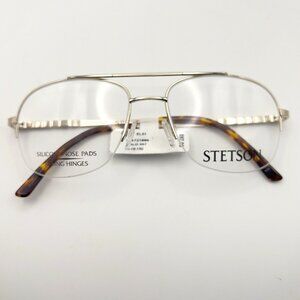Stetson XL31 057 Zyloware Eyeglass Frame Flex Aviator Metal Gold Wide 59-18-150